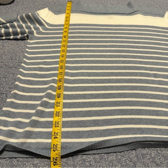 Chaps Sweater Blue & White Boat Neck Long Sleeves Coastal Prep Nautical Size XXL - Picture 10 of 11